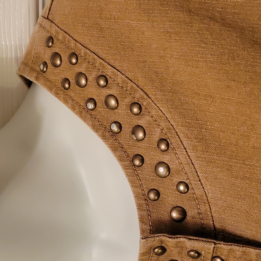 Ruby Rd Brown Denim Jacket 12 Beaded - Picture 3 of 7